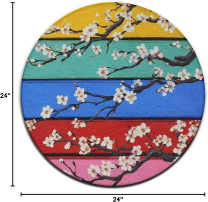 Room Sofa Yoga Soft Round Carpet, Home Decor Non Slip Kitchen Office Circle Rug, Machine Washable Modern Round Area Rug Beach Turtles, 60inch