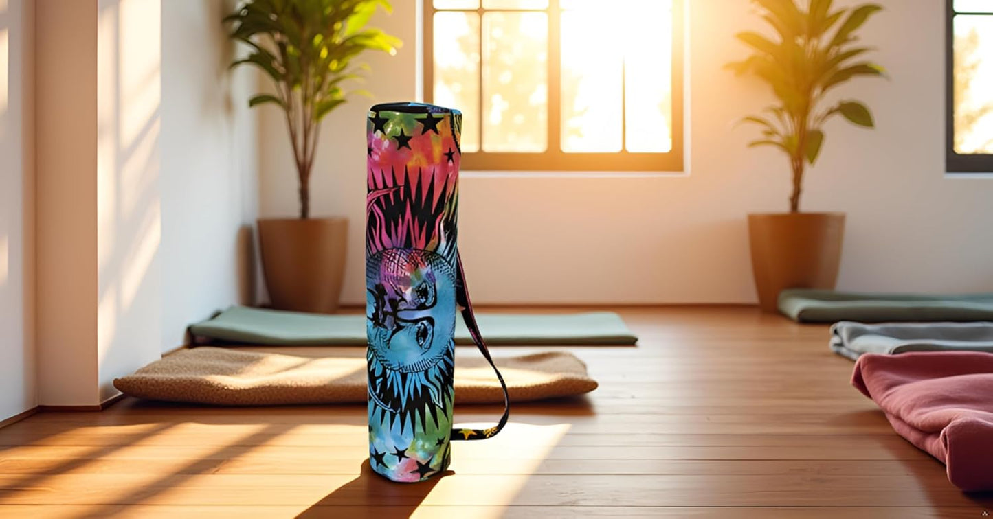 INDIAN CRAFT CASTLE ICC Yoga Mat Bag Carrier Full-Zip Exercise Yoga Mat Carry Bag for Women Men with Multi-Functional Storage Pockets and Adjustable Shoulder Strap 26X6 Inches