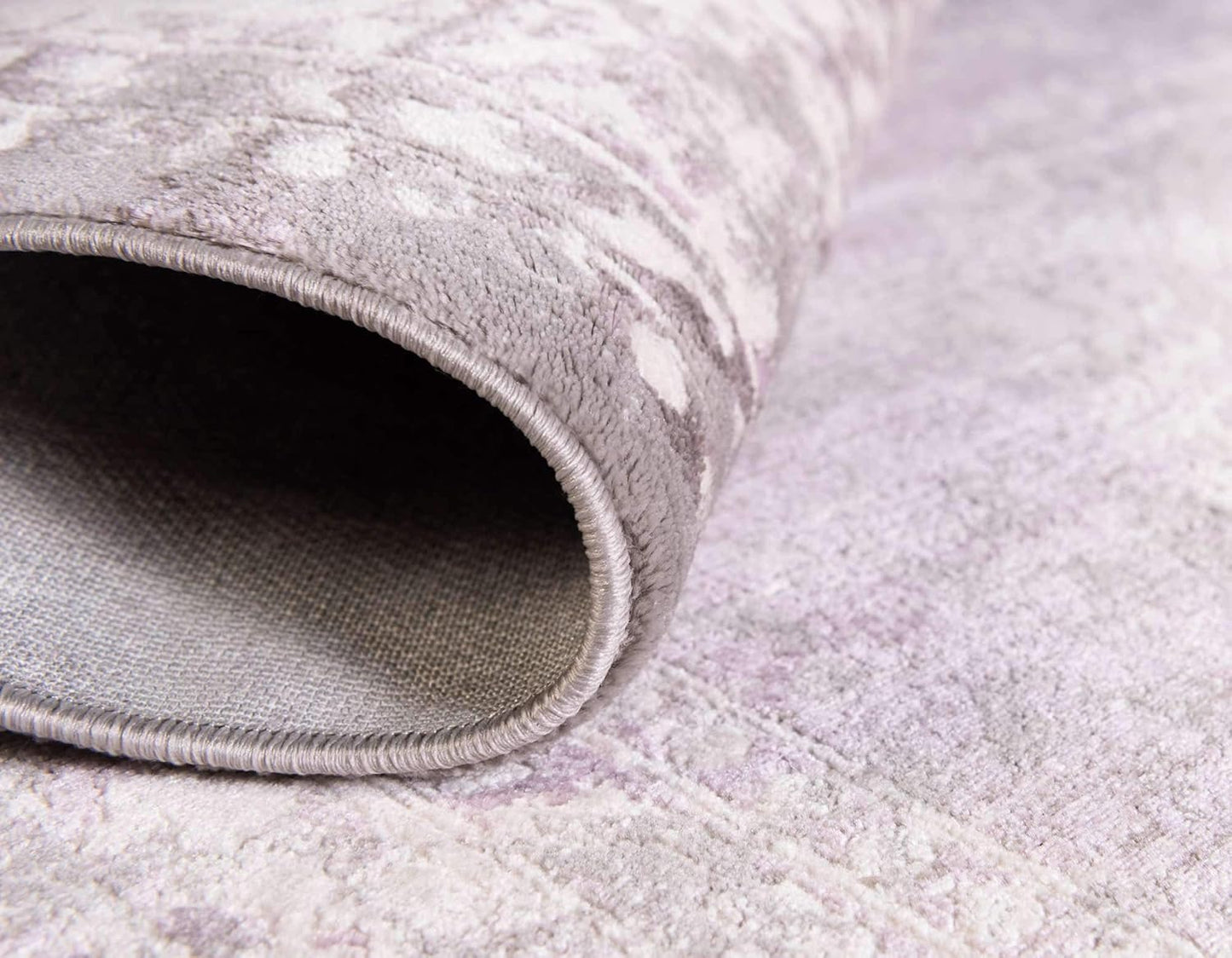 Unique Loom New Classical Collection Area Rug - Olwen (4'Round, Purple/ Gray)