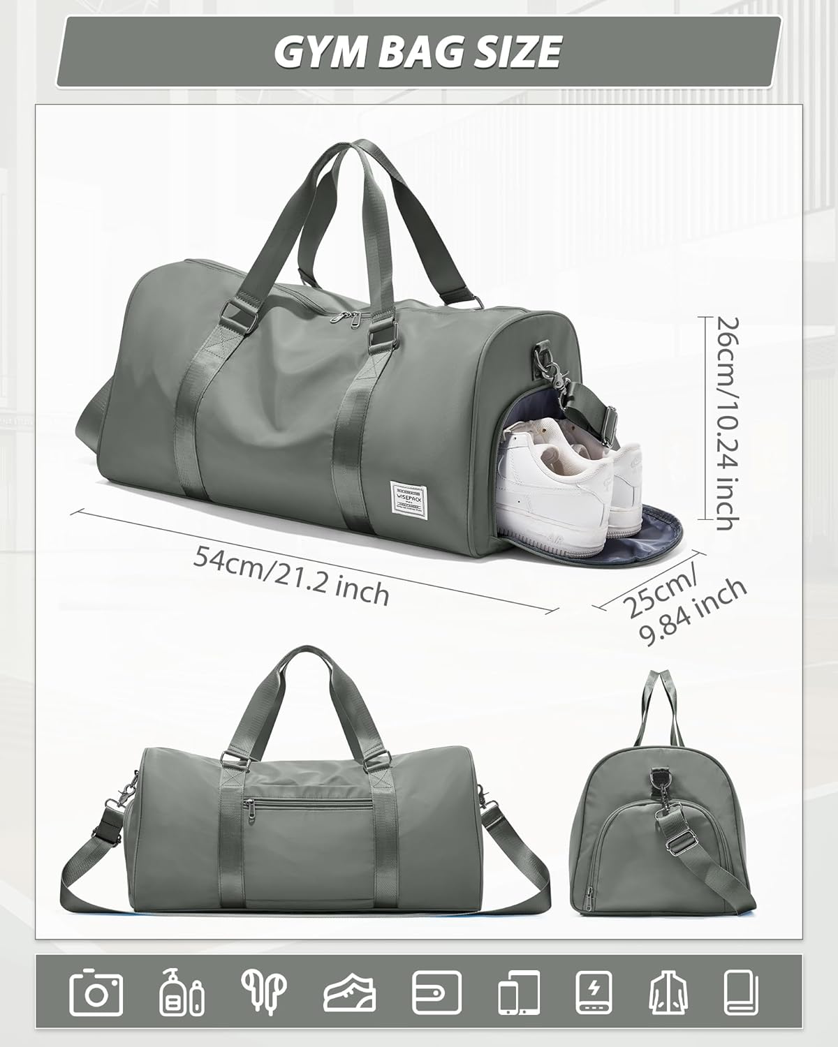Gym Bag Womens Mens with Shoes Compartment and Wet Pocket Travel Duffel Bag for Women for Plane Sport Gym Tote Bags Swimming Yoga Waterproof Weekend Overnight Carry on Bag Hospital Holdalls - Colors A