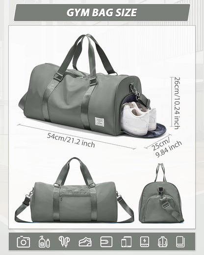 Gym Bag Womens Mens with Shoes Compartment and Wet Pocket Travel Duffel Bag for Women for Plane Sport Gym Tote Bags Swimming Yoga Waterproof Weekend Overnight Carry on Bag Hospital Holdalls - Colors A