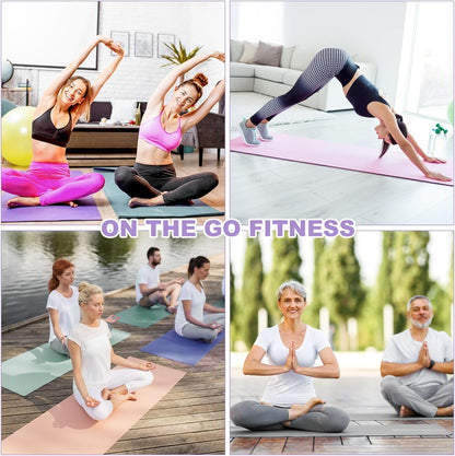 3 mm Thick Yoga Mat Bulk, Non Slip Exercise Workout Fitness Pad for Women Men, Gym Home Yoga Pilates, Easy to Clean, Sturdy PVC