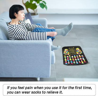 TrelaCo Foot Massage Mat Reflexology Walk Stone Road Foot Massage Acupoint Mat for Acupressure Relaxes for Long Sitting Elderly Students and Office Workers (27.56 x 13.78 Inches)