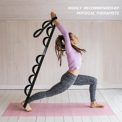 A AZURELIFE Premium Durable Stretch Straps with Loops, Stretching Strap for Physical Therapy, Multi-Loop Yoga Strap Fitness Exercise Strap for Yoga, Pilates, Dance, Flexibility&Exercise