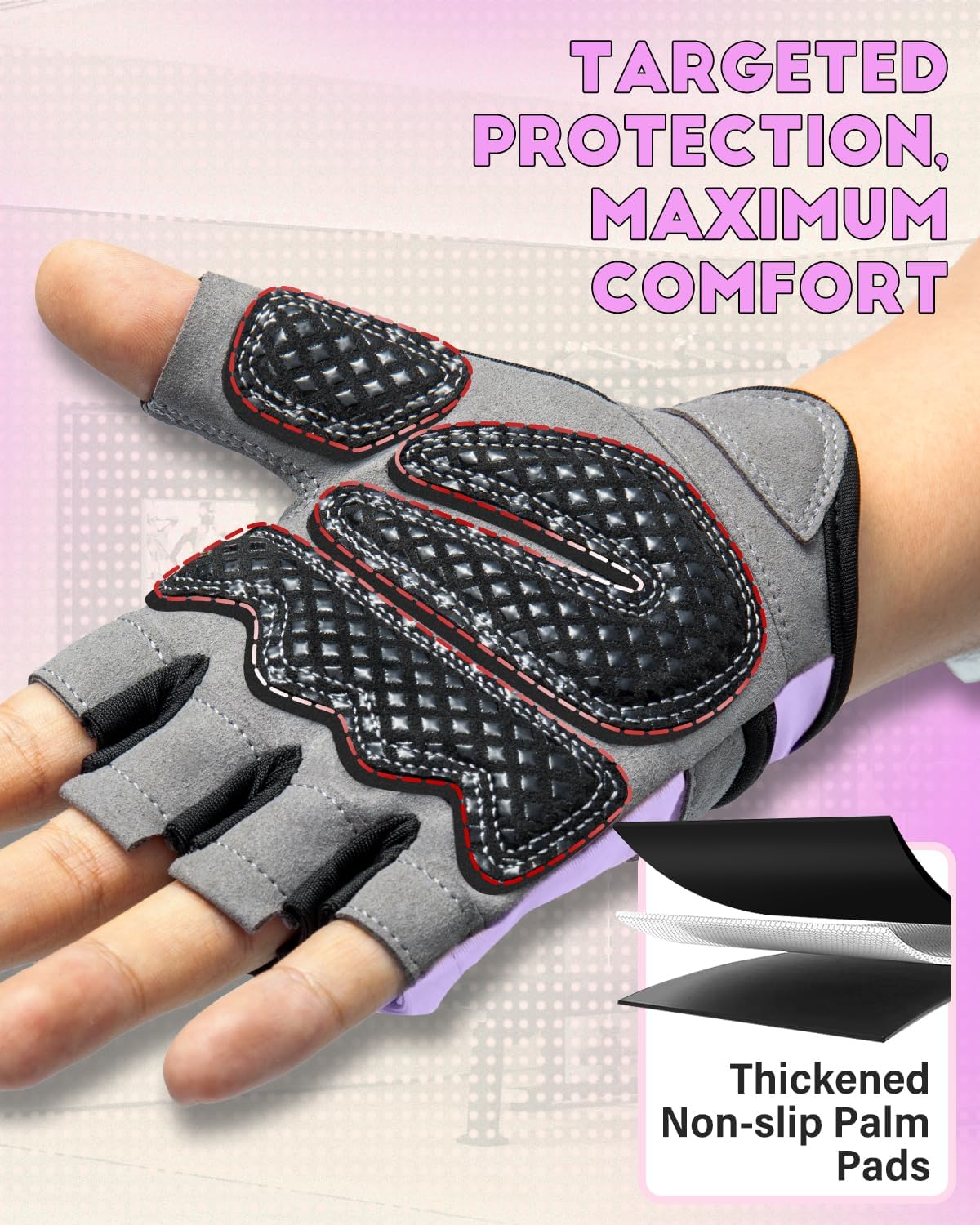 VINSGUIR Workout Gloves for Men and Women, Weight Lifting Gloves with Excellent Grip, Lightweight Gym Gloves for Weightlifting, Cycling, Exercise, Crosstraining, Pull ups, Fitness, Climbing and Rowing