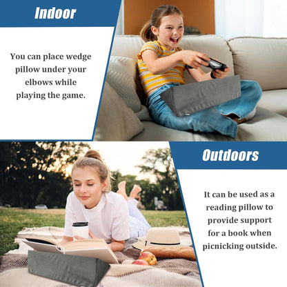 Small Wedge Pillow, Wedge Pillow for Bed Sores, Positioning Pillow, Positioning Wedge, Mini Pillow for Laptop and Yoga, Small Foam Wedge for Chair (1 Unit, Blue)