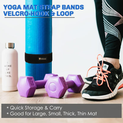 Aolamegs Yoga Mat Strap,Heavy Duty Bungee Straps Band,Wrap Organizer for Yoga Mat/Workout/Exercise(20" L x 2" W)