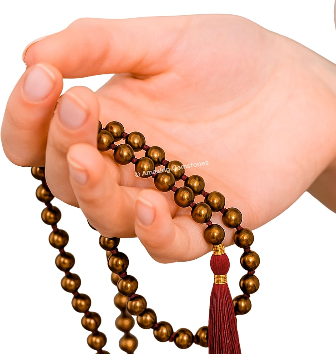Amazing Gemstone 108 Beads Handmade Mala (Knotted, Rudraksha) - Colors A