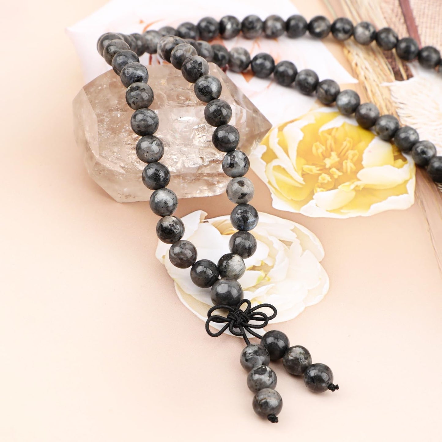 AD Beads 6mm 8mm 108 Prayer Mala Jasper Elastic Bracelet - Handmade Yoga Meditation Healing Power Energy Gifts for Unisex Adult.