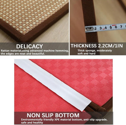 Japanese Tatami Mat, Rattan Tatami Mats, Bedroom Rattan Mat, Summer Floor Sleeping Mat Tatami Mattress, Indoor/Outdoor Rugs, Stitching Carpet Crawling Mats for Living Room Bedroom Playroom Yoga (Colo