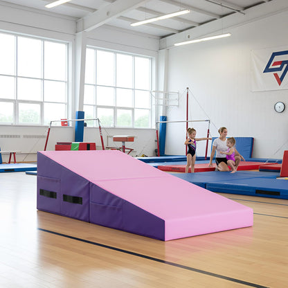BestMassage Gymnastics Mat Incline Mat Tumbling Mat Folding Gymnastic Tumbling Mat Indoor/Outdoor Exercise Mat Home Gym Yoga Mat with Handle