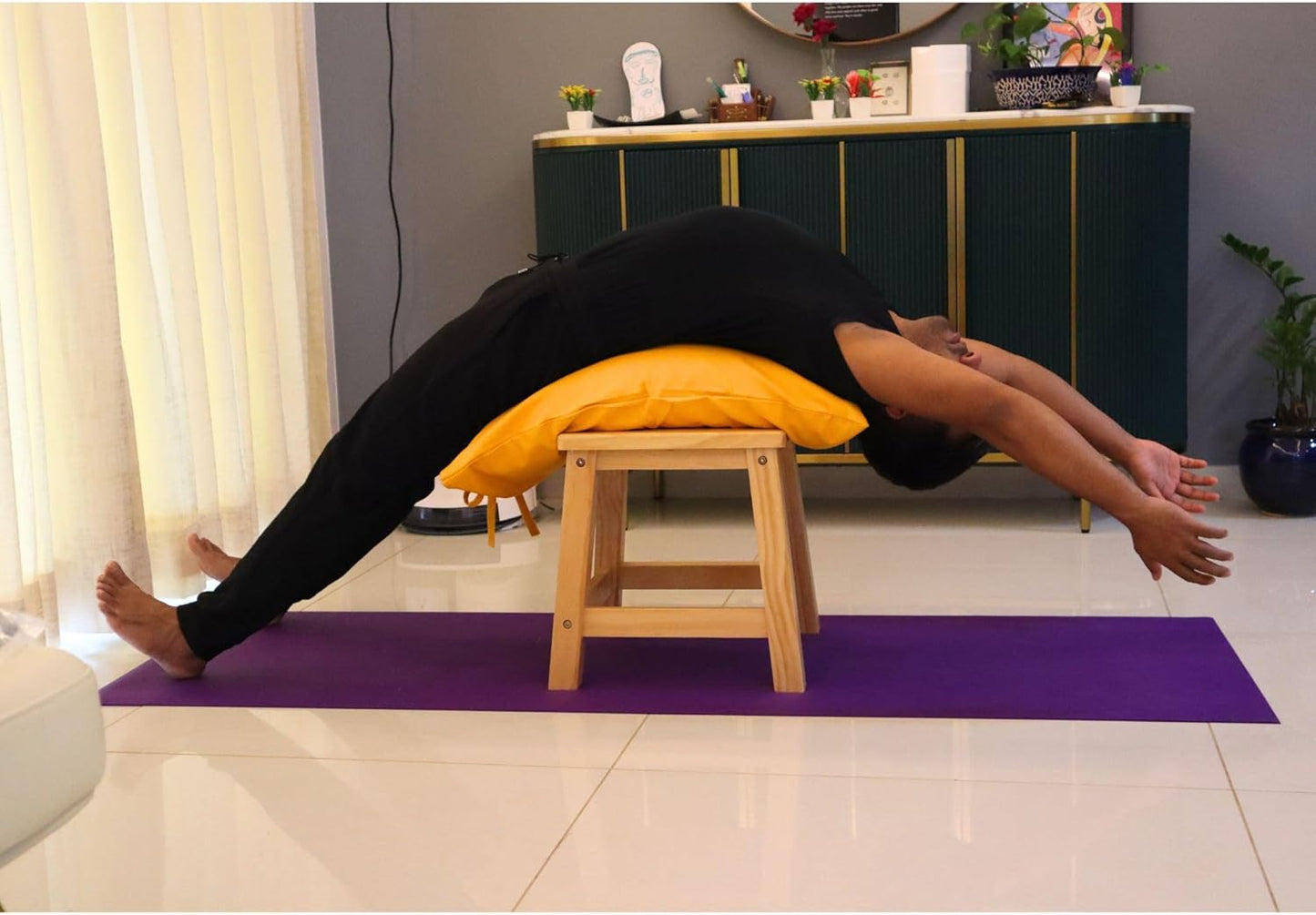 Yoga Pillow, Yoga Pillow for Meditation Practices, Versatile Meditation Bolster, Comfortable Floor & Kneeling Pillow, Iyengar yoga pilow - Comfort for Every Practice