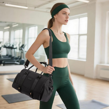 LOVEVOOK Small Gym Bag for Women with Yoga mat Holder, Mini Duffle Bag for Travel with Wet Pocket, Overnight Personal Item Bags, Lightweight Carry on Weekender Duffel for Workout, Dance, Ballet