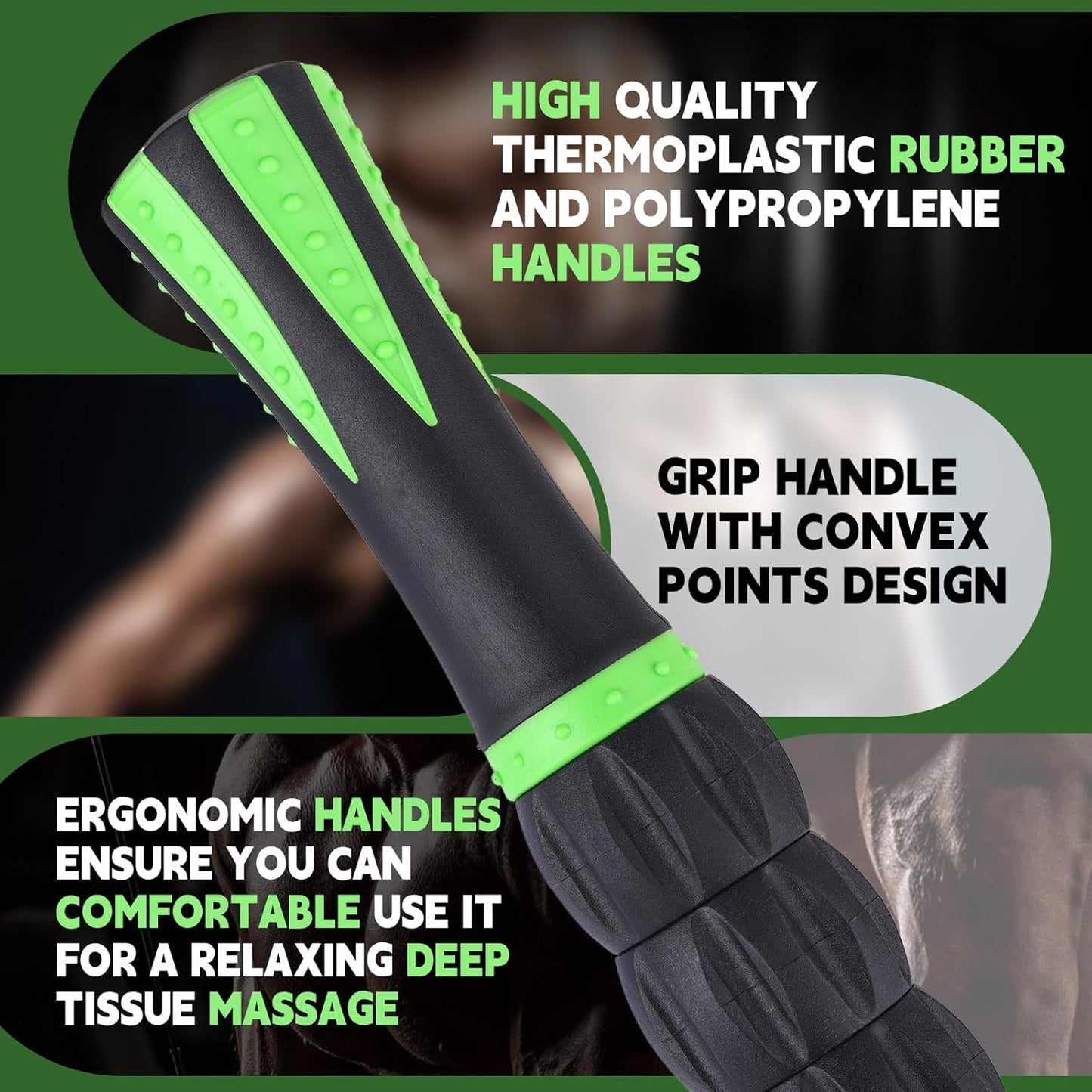 Massage Roller Stick,Muscle Roller Stick for Athletes, Liposuction Massage Roller for Lymphatic Drainage, for Relief Muscle Soreness, Trigger Points, Help Runner Legs, Back Recovery (Red & Black)
