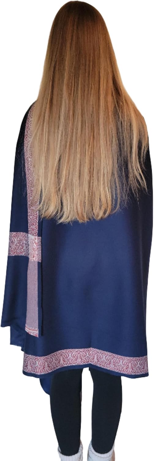Soft Premium Wool Blend Meditation Shawl - Large Unisex Prayer Wrap, Oversize Scarf & Versatile Blanket