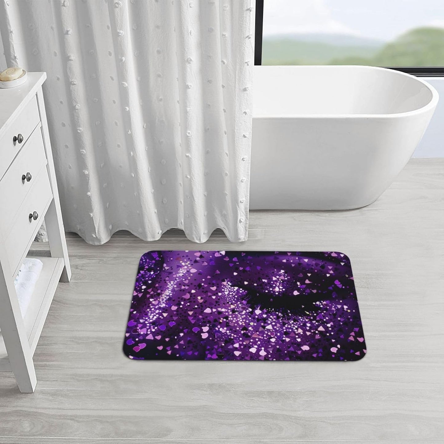 Yoga Meditation Printed Rounded Corner Diatomaceous Doormat 31.5x19.7 Inch Bath Mat Rug Non Slip Shower Floor Mat, Absorbent Bathroom Rugs Mat for Anti Slip Shower Mat, Housewarming Gift