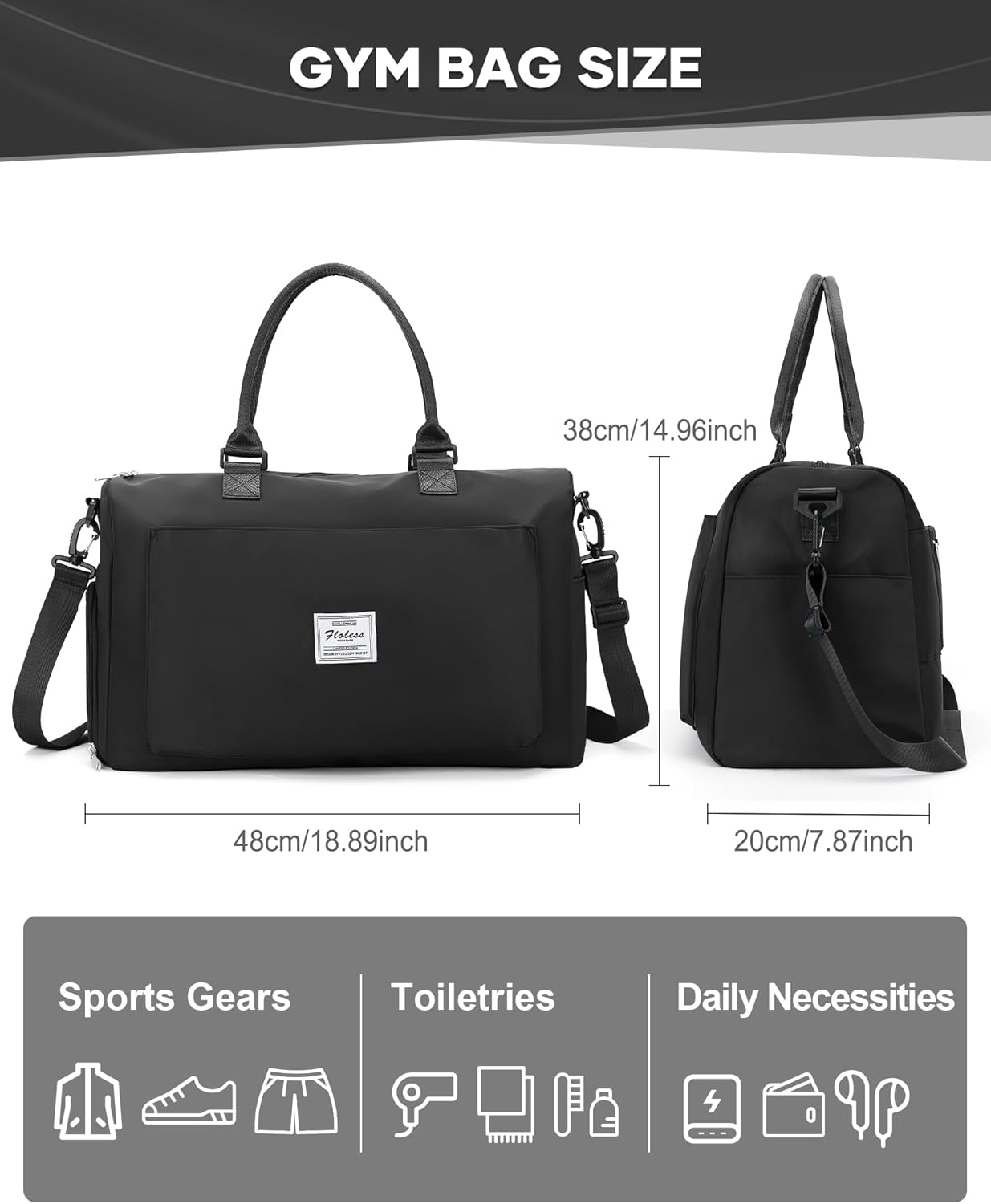Gym Bag Womens Mens with Shoes Compartment and Wet Pocket Travel Duffel Bag for Women for Plane Sport Gym Tote Bags Swimming Yoga Waterproof Weekend Overnight Carry on Bag Hospital Holdalls - Colors B