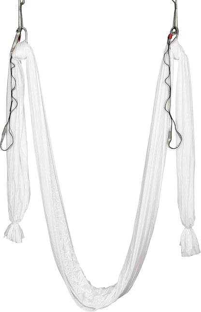 HECASA Aerial Silks Yoga Swing Set, Aerial Yoga Hammock w/Daisy Chain for Home, Inversion Exercises, Strength Training and Starter Kit