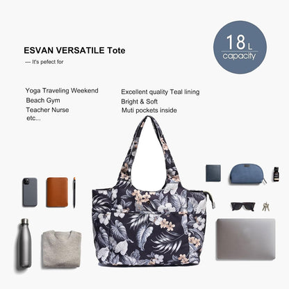 ESVAN Yoga Tote Bag Mat bag Women Shoulder Bags Carryall Tote for Travel Office Workout Gym Nurse Beach