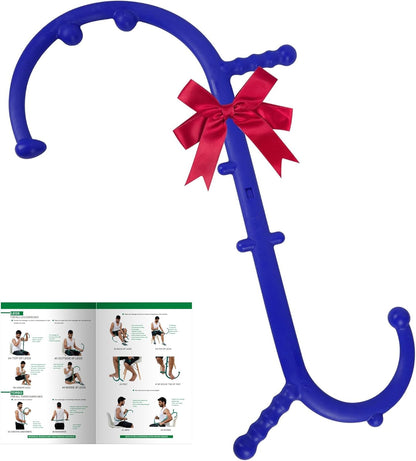 Shrdaepe 2 Pack Massage Trigger Point Cane, Body Deep Tissue, Handheld Back, Neck, Shoulder, Leg and Feet Massager Rod, Muscle Release Tool Self Massage Hook Cane Gifts for Women & Men, Blue & Green