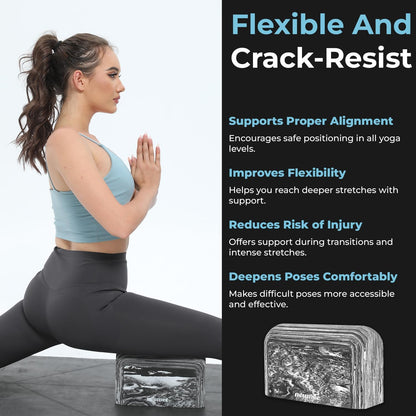 Yoga Block, 1 piece Lightweight, Arc Shape for Stable Grip, Ink Painting Design, Portable and Durable Yoga Brick for Enhanced Comfort and Support