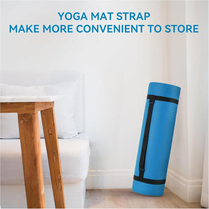 Fitvids Yoga Mat, 1/2-Inch Extra Thick High Density Exercise Mat, Anti-Tear Exercise Yoga Mat with Carrying Strap, Suitable for Various Yoga Exercises