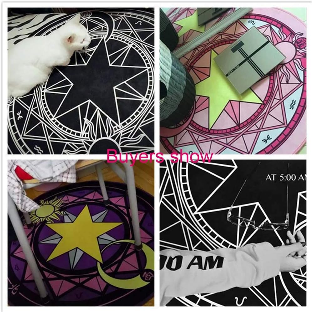 The Magic Circle Pattern Round Carpet Floor Mats Yoga Cushion for Playroom/Cloakroom, E-01
