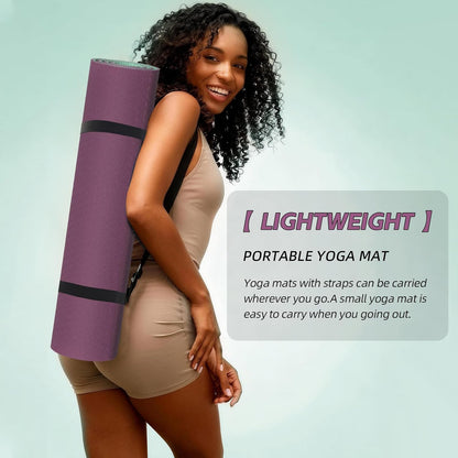 Yoga Mat Non Slip, Anti-Tear 1/4" & 2/5" Thick TPE Yoga Mats for Women and Men, a stylish and practical dual-tone yoga mat.72"x24" Exercise & Fitness Mat with Carrying Strap, Workout Mats for Yoga, Pilates and Floor Exercise