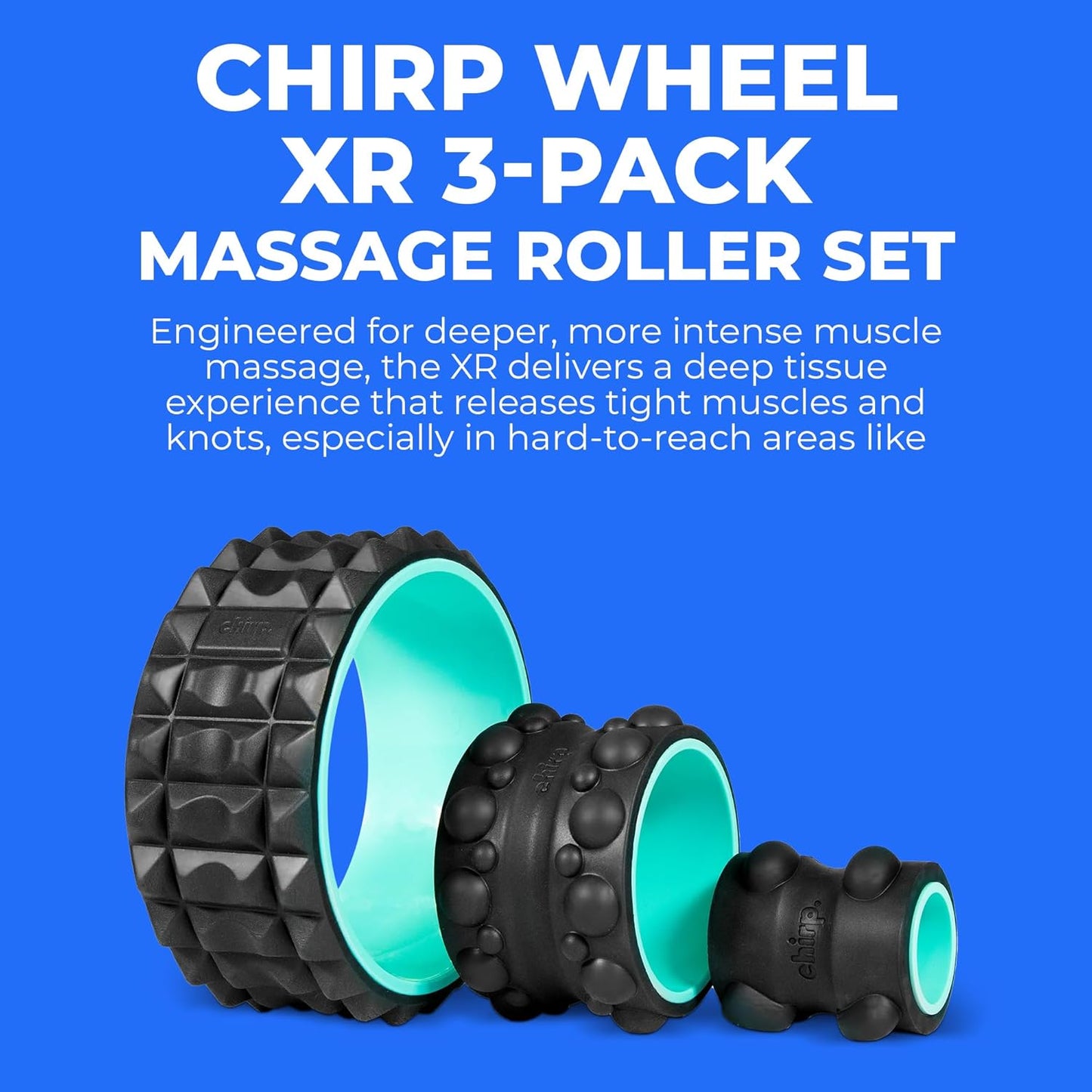 Chirp Wheel XR Knot Kneader - Firm Massage Roller, Shiatsu Thumb Massage, Muscle Release Tool for Knots &Tension Relief | High Density Foam for Physical Therapy & Relaxation, 500lbs Capacity, 6" Mint