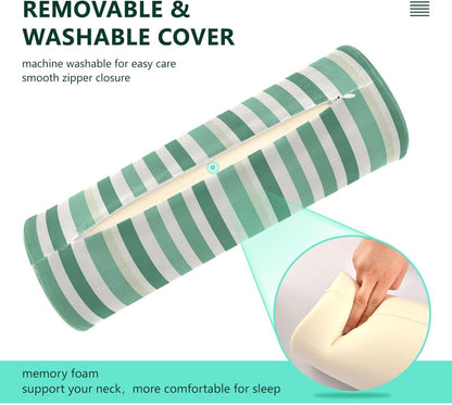Yoga Bolster Pillow Round Neck Roll Pillow Bed Round Pillow for Baby Cylinder Decorative Pillow Bolster Pillow Covers with Zipper Gold Stripe