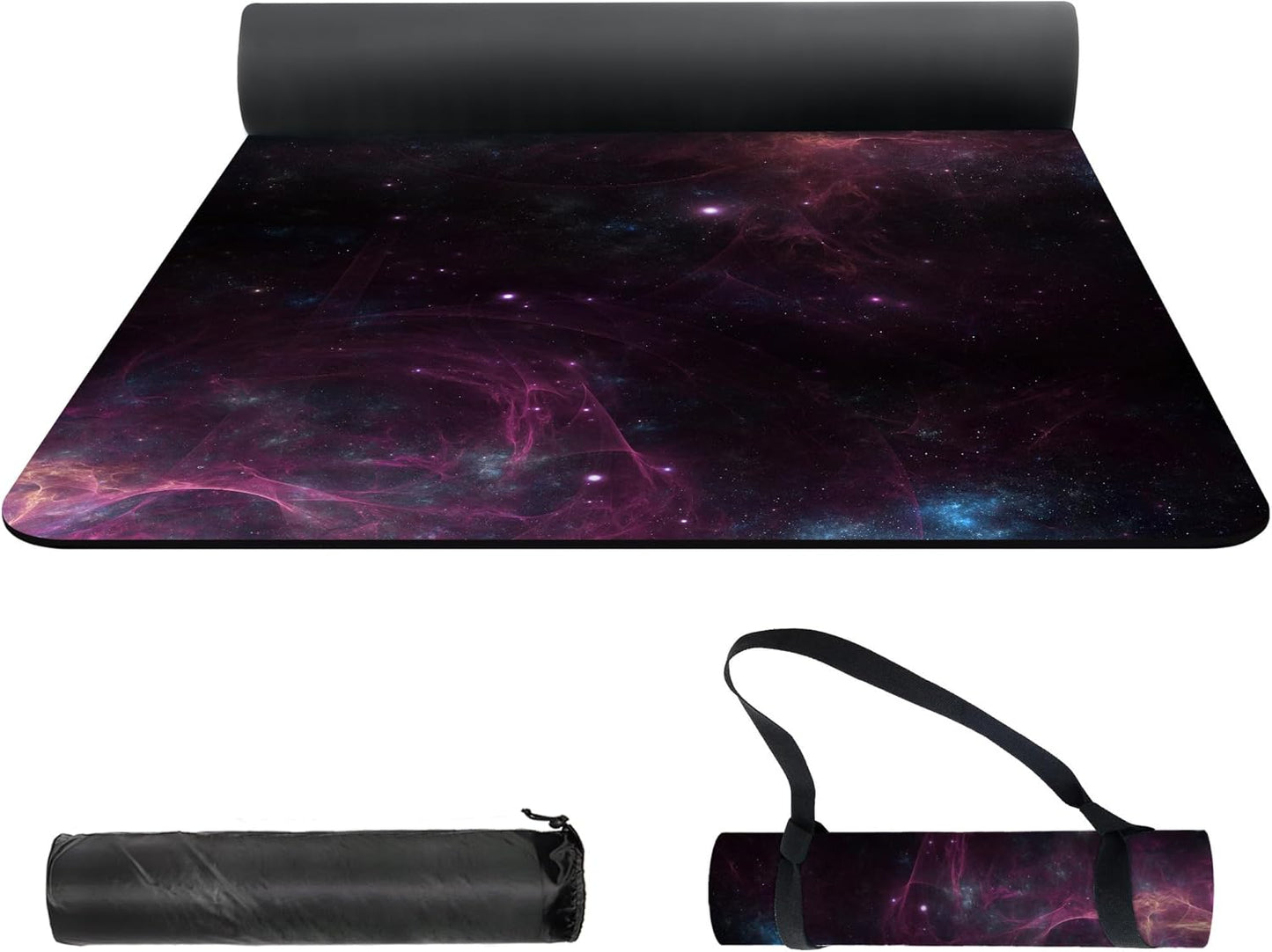 nuveti Yoga Mat Print Extra Thick TPE Non Slip Fitness Exercise Mat with Carrying Bag,72"x24" Extra Thick 6MM Exercise & Workout Mat for Yoga, Pilates Fitness and Floor Exercises - Colors A