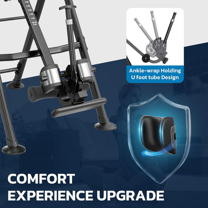 YOLEO Gravity Inversion Table for Back Pain Relief 2026 New Inversion Table w/Lumbar Support Easy to Assemble Back Stretcher Machine 300 lbs