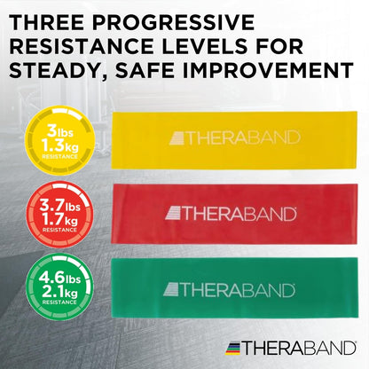 THERABAND Resistance Bands Set, Elastic Bands for Exercise & Physical Therapy, Strength Training for Upper & Lower Body Fitness