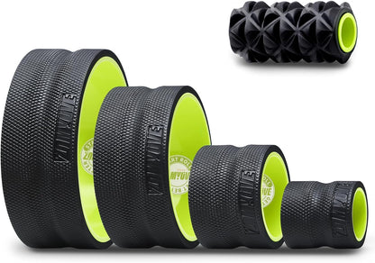 3 Pack Back Roller- Yoga Wheel for Back Pain Reliefn & Stretching, Back Wheel for Deep Tissue Massage, Foam Roller for Physical Therapy & Exercise