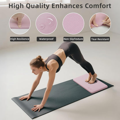 ILILI Yoga Knee Pad Foldable, TPE Soft Pad 24*17*0.5inch (Folding Size 17*12*1inch) for Knee Push-ups, Plank Support＆Elbow/Knee Support, Portable and Lightweight for Yoga Pilates, Fitness Exercise, Outdoor