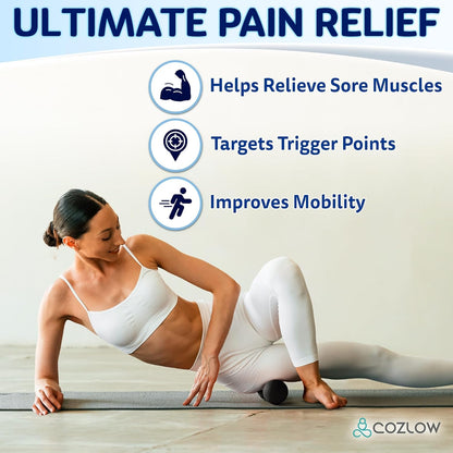 COZLOW Double Lacrosse Silicone Massage Ball - Cobalt Blue - Peanut Trigger Point Roller for Mobility, Deep Tissue Therapy, Myofascial Release - Acupressure Tool for Muscle Pain Relief