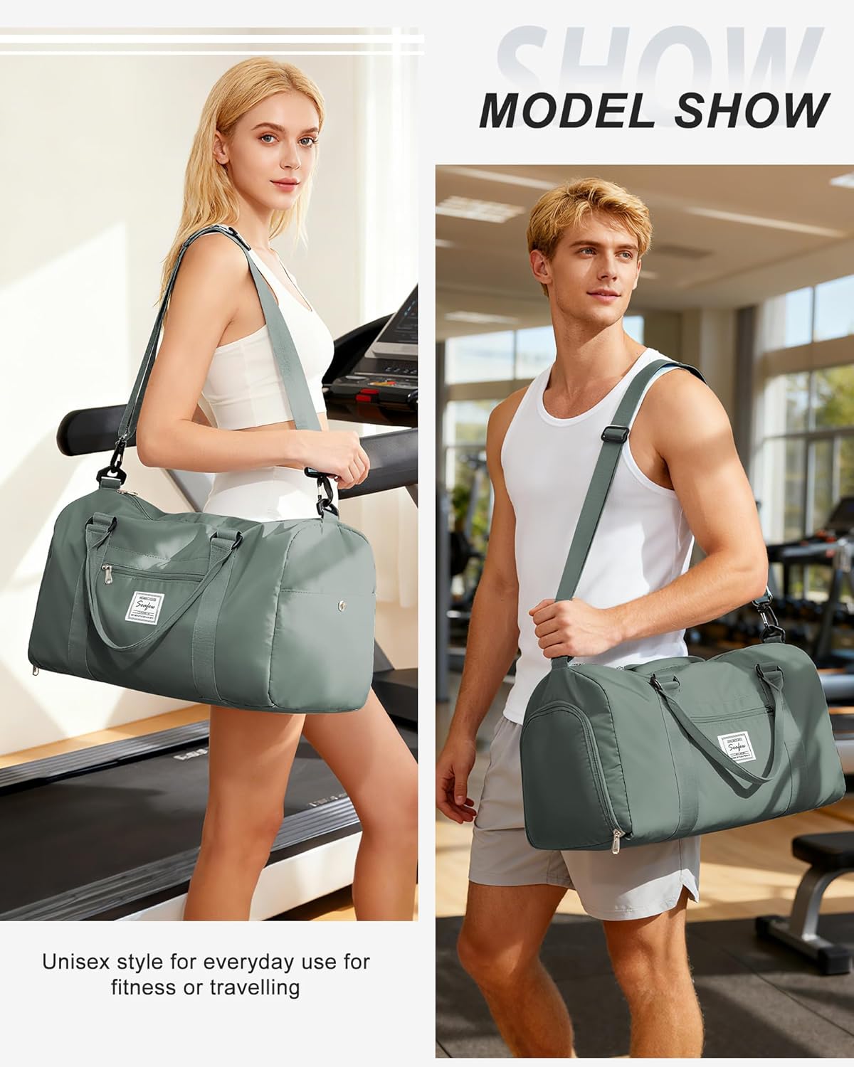 Gym Bag Womens Mens with Shoes Compartment and Wet Pocket Travel Duffel Bag for Women for Plane Sport Gym Tote Bags Swimming Yoga Waterproof Weekend Overnight Carry on Bag Hospital Holdalls - Colors B