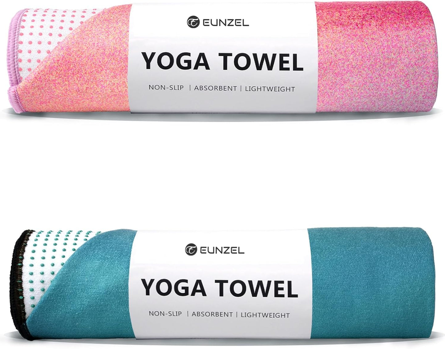Eunzel Hot Yoga Towel, Non Slip Yoga Mat Towel Sweat Absorbent Printed Yoga Towel with Grip Dots for Hot Yoga, Pilates and Workout 72"x 24", Sunset