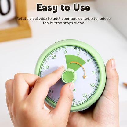 Conchstar Visual Timer for Kids 60-Minute - Countdown Timer with Optional Alarm, Focus Tool for ADHD & Autism, Time Management for Homework, Chores, Office, Kitchen, Teaching & Study Routines (Orange)