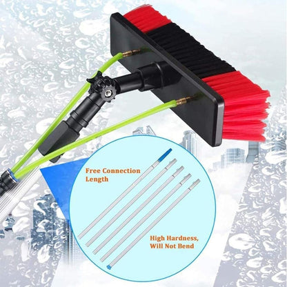 Professional Window Cleaning Kit with 30cm 180° Rotating Brush Extendable Pole Ideal for High Windows Indoor/Outdoor Glass Cleaning Tools StreakFree Shine