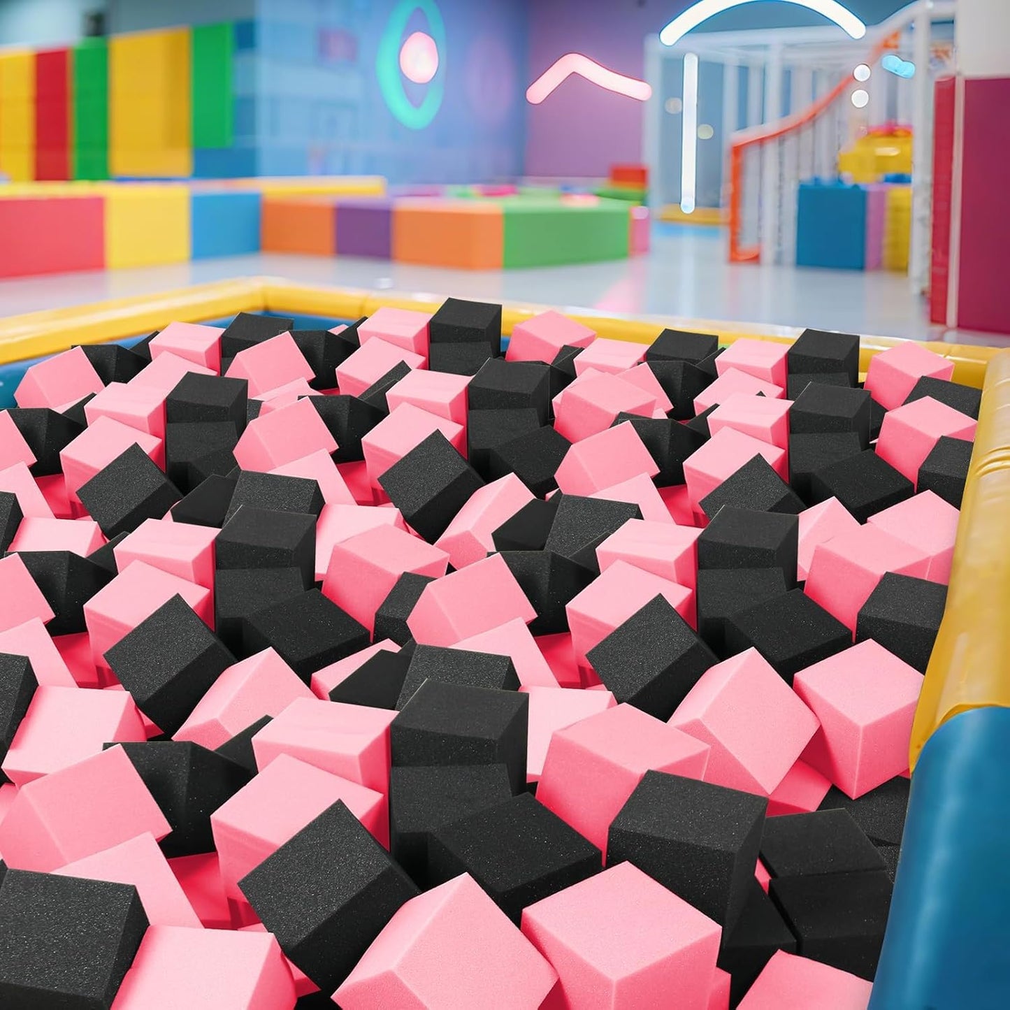 24PCS Foam Cubes 5"x5"x5"- Foam Pit Blocks Set, Soft Stacking Blocks for Indoor Games,Trampolines, Gymnastics, Parkour & Action Sport (6 Colors)