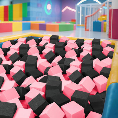 24PCS Foam Cubes 5"x5"x5"- Foam Pit Blocks Set, Soft Stacking Blocks for Indoor Games,Trampolines, Gymnastics, Parkour & Action Sport (6 Colors)