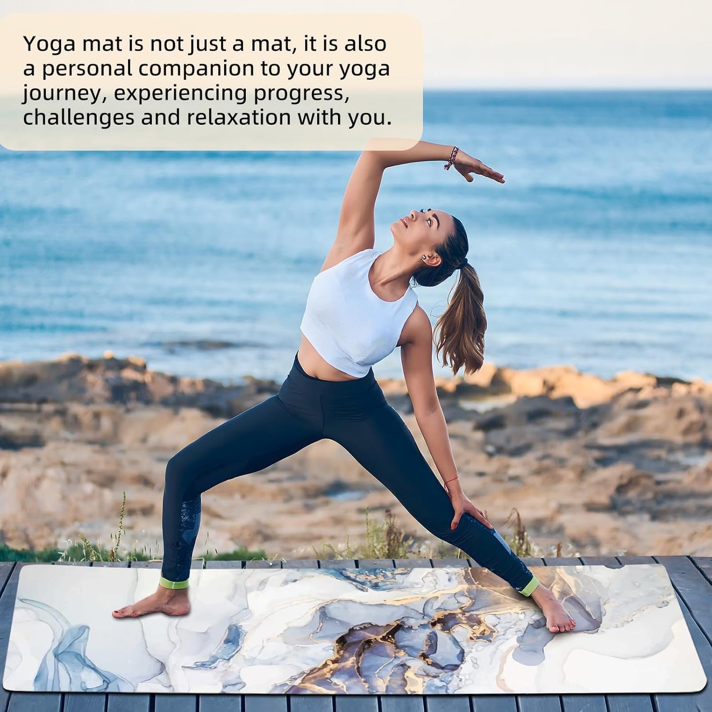 FOLAI Extra Thick Yoga Mat 6mm，pilates mat thick - Non-Slip Exercise Mat for HIIT, Pilates & Home Workouts & Workout with Free Carry Strap