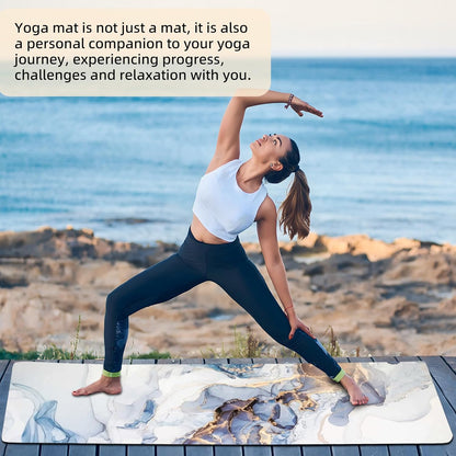 FOLAI Extra Thick Yoga Mat 6mm，pilates mat thick - Non-Slip Exercise Mat for HIIT, Pilates & Home Workouts & Workout with Free Carry Strap