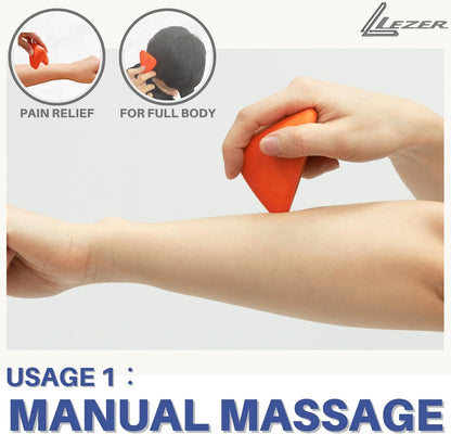 LEZER Trigger Massage Point, Manual Massage Ball, Muscle Knots Relief Tool, Myofascial Release, Physical Therapy, Deep Tissue Back Massage, Plantar Fasciitis, 2.9 in x 2.1 in (Blue)