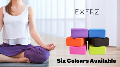EXERZ Yoga Blocks 2 pack, Gym Blocks, Exercise Workout Fitness Bricks, Pilates Stretch Handstand Non-Slip