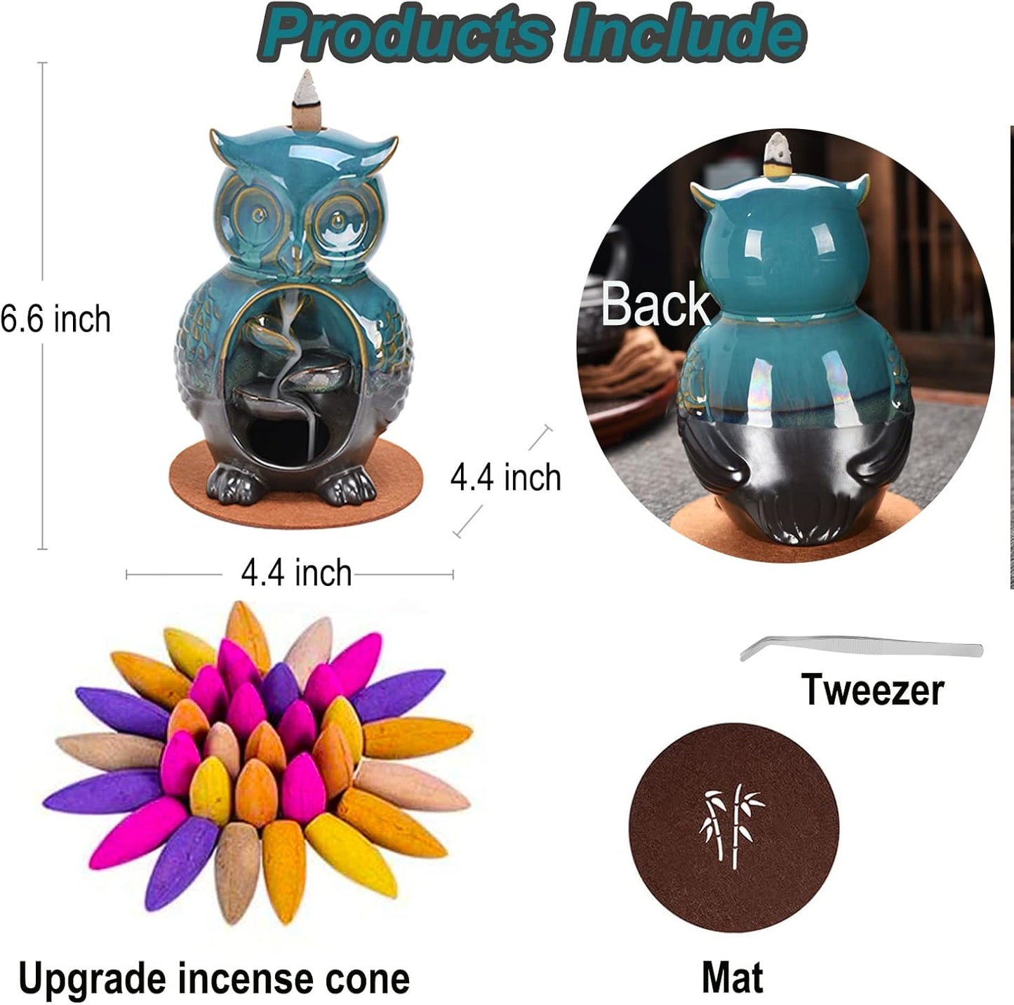 Mountain Waterfall Incense Burner，Backfall Incense Holder River, Incense Falls Meditation Decor for Room with Upgrade Incense Cones and Accessories (Mountain)
