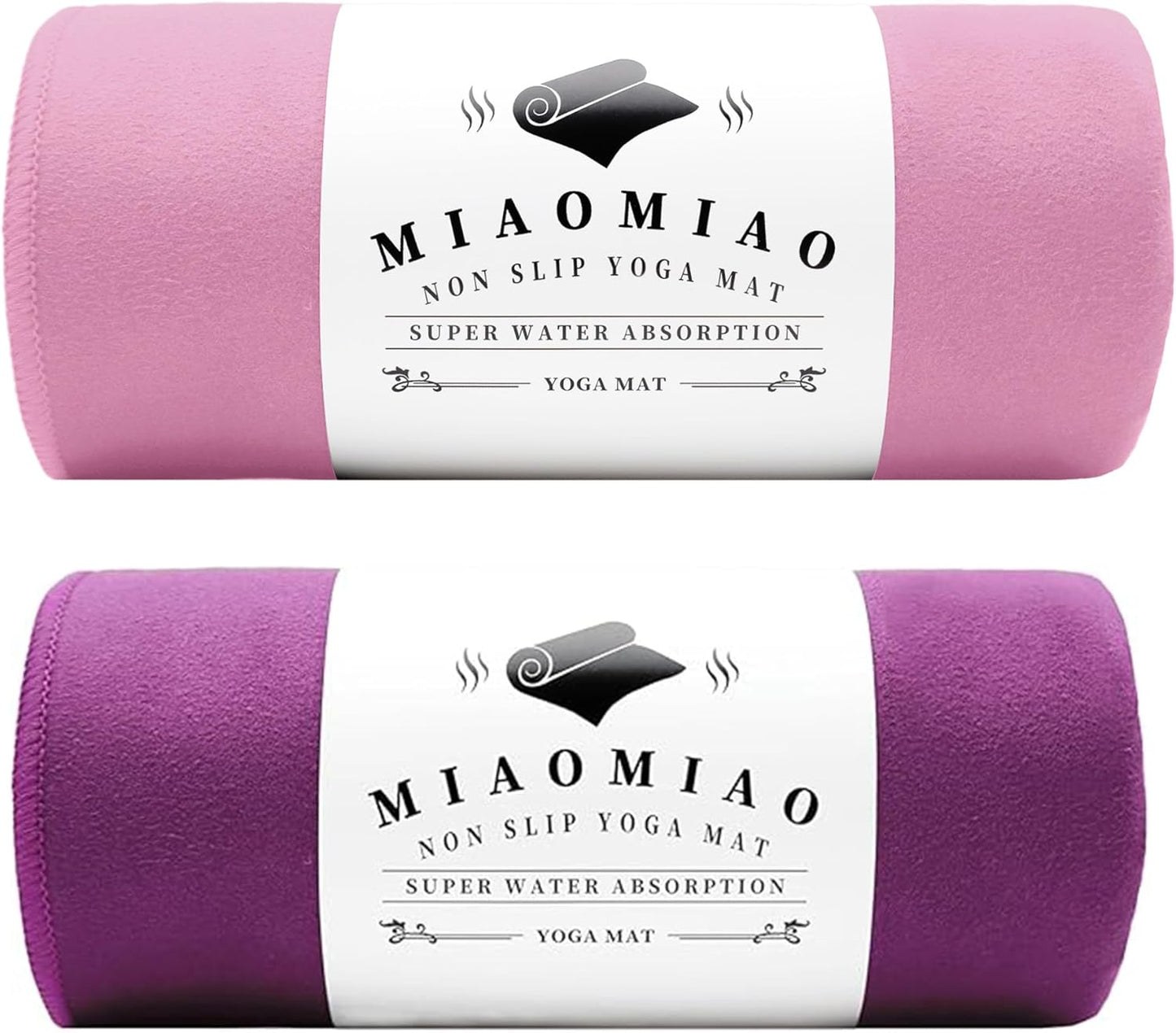 MIAOMIAO Non-Slip Hot Yoga Towel Set,Super Absorbent Microfiber in, 24.5" x 72" - Anti-Slip, Injury Free Design for Pilates, Yoga Mats, Exercise, and Fitness Gear
