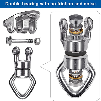 BeneLabel Swing Hanger with Bearing Swivel 800LB Capacity Stainless Steel Ceiling Mount Bracket Hanging Kit for Aerial Silks, Swings, Hammocks, Hanging Chair, Aerial Hoop, Heavy Bag, Yoga Swing