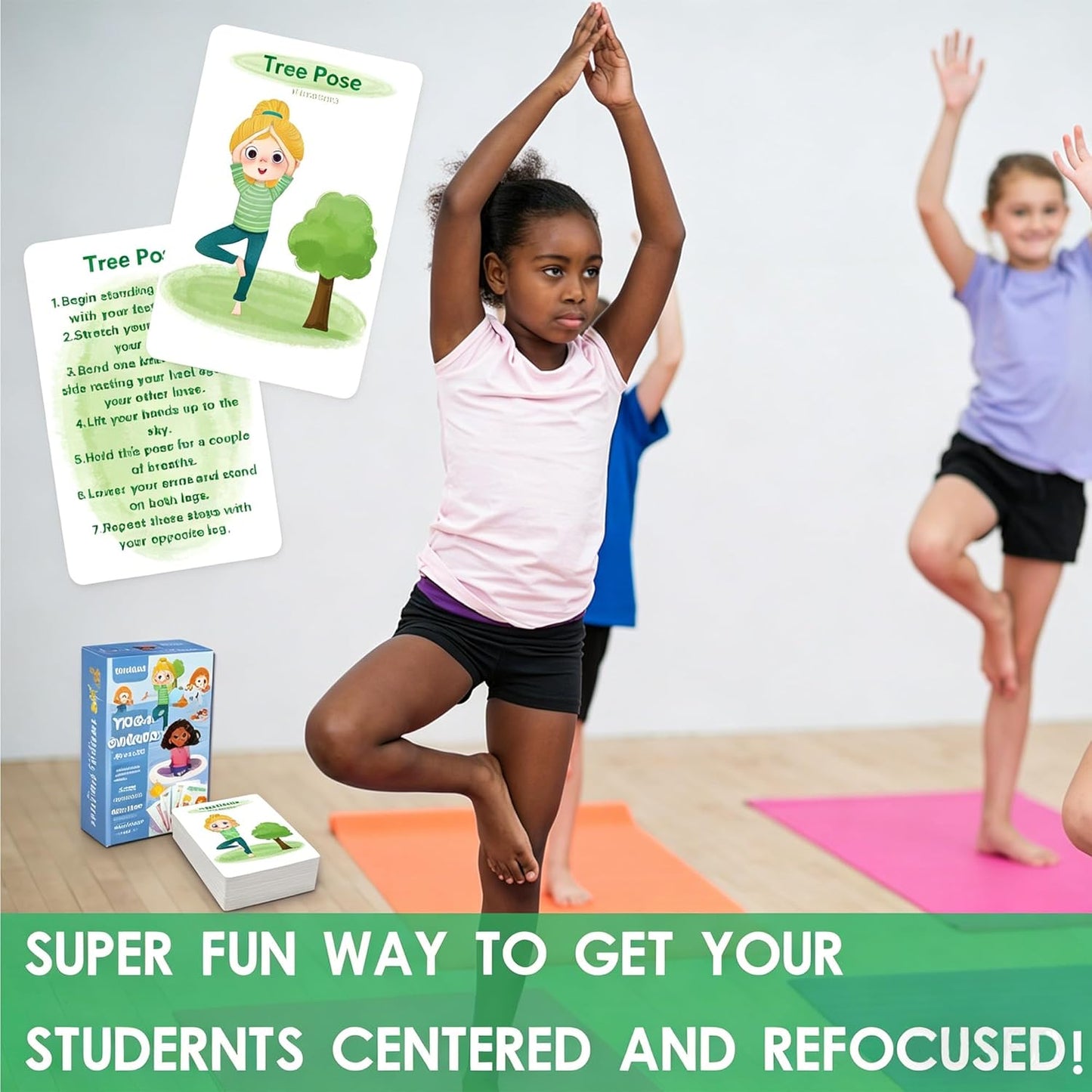 Yoga Cards for Kids - 75 Yoga Meditation Mindfulness Cards for Beginners, Mindful Sensory Play Activities, Exercise Flashcards, Self Regulation Classroom Therapy Suppliesv Autism Special Needs
